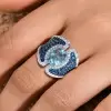 4ct Oval Cut Aquamarine Vintage Cocktail Ring