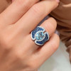 4ct Oval Cut Aquamarine Vintage Cocktail Ring