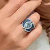 4ct Oval Cut Aquamarine Vintage Cocktail Ring