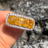 3.7ctw Asscher Cut Yellow Sapphire Three-stone Engagement Ring