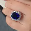 6.5ct Cushion Cut Royal Blue Sapphire Engagement Ring