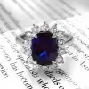 6.5ct Cushion Cut Royal Blue Sapphire Engagement Ring