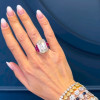 15ct Emerald Cut White Sapphire Engagement Ring