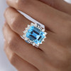 8.4ct Emerald Cut Aquamarine Cocktail Ring