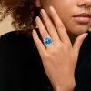 8.4ct Emerald Cut Aquamarine Cocktail Ring