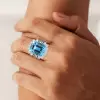 8.4ct Emerald Cut Aquamarine Cocktail Ring