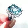 8.4ct Emerald Cut Aquamarine Cocktail Ring