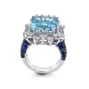 8.4ct Emerald Cut Aquamarine Cocktail Ring