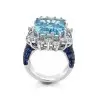 8.4ct Emerald Cut Aquamarine Cocktail Ring