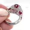 Vintage 6.3ct Oval Cut Ruby Engagement Ring