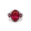 Vintage 6.3ct Oval Cut Ruby Engagement Ring