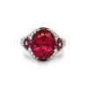 Vintage 6.3ct Oval Cut Ruby Engagement Ring