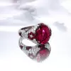 Vintage 6.3ct Oval Cut Ruby Engagement Ring