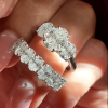 10ctw Oval Cut White Sapphire Wedding Ring Set