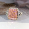 6.7ct Radiant Cut Pink Sapphire Halo Engagement Ring