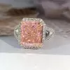 6.7ct Radiant Cut Pink Sapphire Halo Engagement Ring
