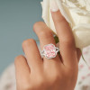 6.7ct Radiant Cut Pink Sapphire Halo Engagement Ring