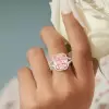 6.7ct Radiant Cut Pink Sapphire Halo Engagement Ring