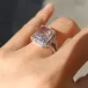 6.7ct Radiant Cut Pink Sapphire Halo Engagement Ring