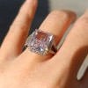 6.7ct Radiant Cut Pink Sapphire Halo Engagement Ring