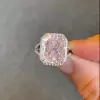 6.7ct Radiant Cut Pink Sapphire Halo Engagement Ring