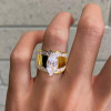 3.5ct Vintage Marquise Cut White Sapphire Engagement Ring