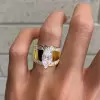 3.5ct Vintage Marquise Cut White Sapphire Engagement Ring