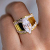 3.5ct Vintage Marquise Cut White Sapphire Engagement Ring