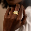 4ctw Flush Set Brown and White Sapphire Starry Band Ring