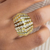 3.5ctw Round Cut White Sapphire Line Band Ring