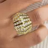 3.5ctw Round Cut White Sapphire Line Band Ring