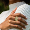3.5ctw Round Cut White Sapphire Line Band Ring