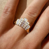 1.6ctw Baguette Cut White Sapphire V-Shape Band Ring