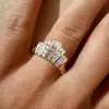 1.6ctw Baguette Cut White Sapphire V-Shape Band Ring
