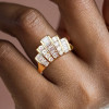 1.6ctw Baguette Cut White Sapphire V-Shape Band Ring