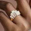 1.6ctw Baguette Cut White Sapphire V-Shape Band Ring