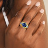 3.5ctw Oval Cut Sapphire Channel Set Cocktail Ring