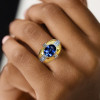3.5ctw Oval Cut Sapphire Channel Set Cocktail Ring