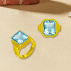 Vintage 16ctw Emerald Cut Aquamarine Ring