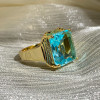 12ct Emerald Cut Aquamarine Vintage Cocktail Ring