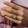 3ct Cushion Cut White Sapphire 3pcs Bridal Set in Rose Gold