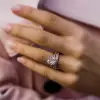 3ct Cushion Cut White Sapphire 3pcs Bridal Set in Rose Gold