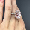 5.7ctw Halo Princess Cut Pink Sapphire Daisy Ring