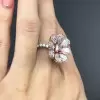 5.7ctw Halo Princess Cut Pink Sapphire Daisy Ring