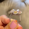 Floral Design Pear Cut Multi-Color Sapphire Engagement Ring