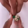 5.3ct Radiant Cut Yellow Sapphire Three-stone Engagement Ring