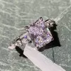 4ct Radiant Cut White Sapphire Engagement Ring
