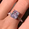 4ct Radiant Cut White Sapphire Engagement Ring