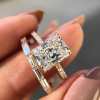 3ct Radiant Cut White Sapphire Bridal Set in Rose Gold