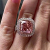 8ct Fancy Intense Pink cushion Sapphire Ring